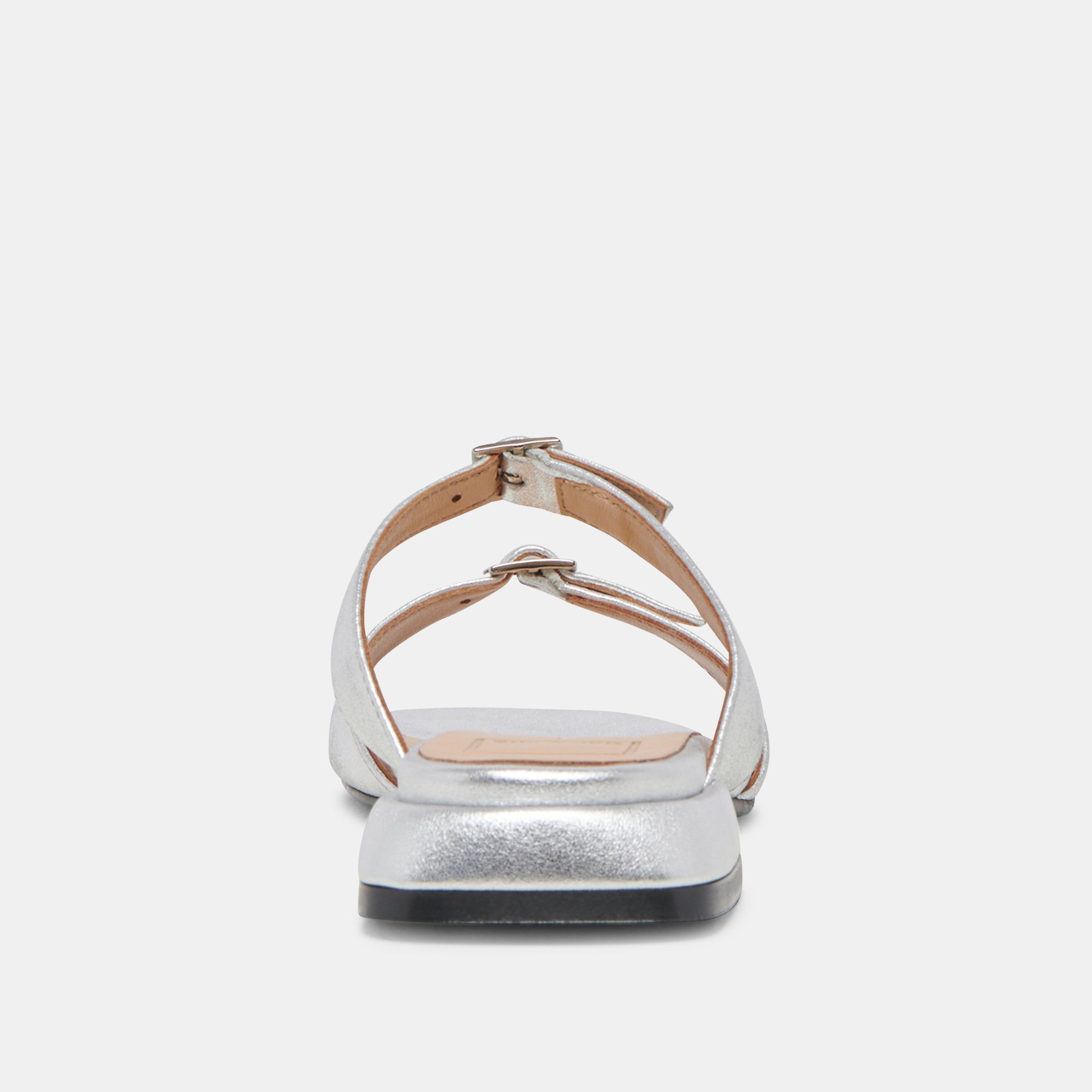 LAVERN Women's Sandals - Silver Metallic Leather Strappy Sandals for Summer, Beach, and Casual Outings