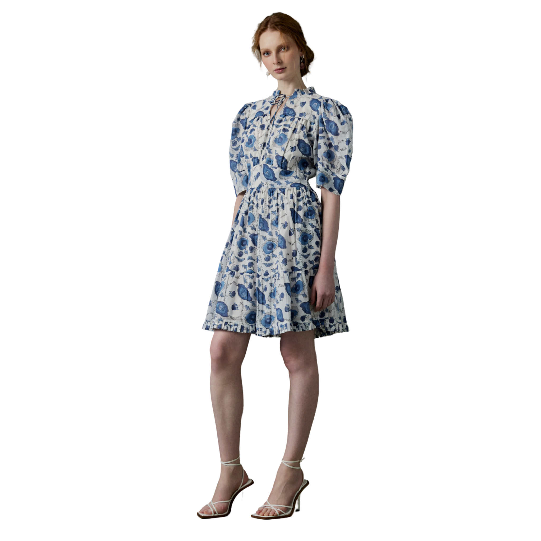 Anuka Floral Print Summer Dress for Women - Blue Flowy Maxi Dress with Pockets | Perfect for Beach Vacations, Weddings & Date Nights