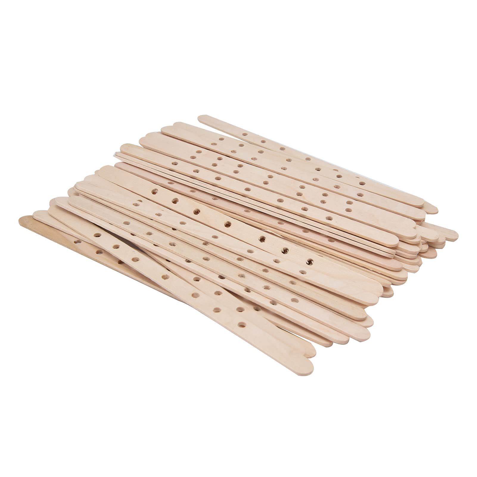 Premium Wooden Wicks for Candle Making - 50Pcs Natural Birch Wood Wicks (180x10mm with 7 Holes) - DIY Candle Making Supplies for Soy Wax, Beeswax & Essential Oil Candles - Perfect for Home Decor, Gifts & Aromatherapy