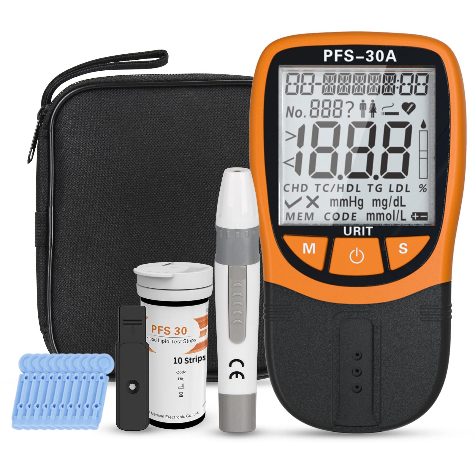5-in-1 Lipid Test Kit for Home Use - Cholesterol Tester Meter with 10 All-in-One Test Strips | Accurate & Easy Blood Lipid Testing for Heart Health Monitoring | Perfect for Home Health Checks & Preventive Care