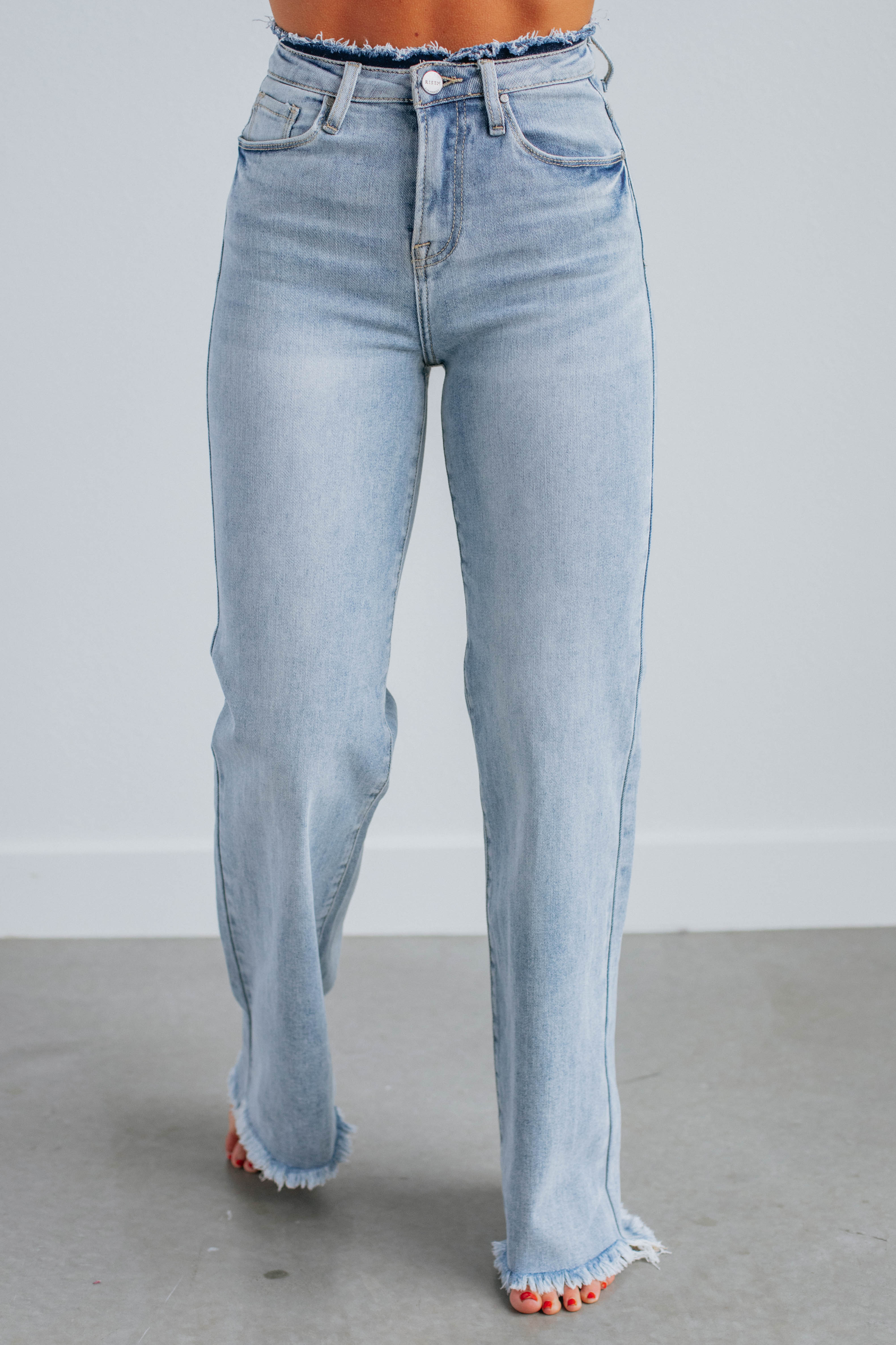 Blaire Risen Light Wash Jeans for Women - High Waist Stretch Denim Pants - Perfect for Casual Wear, Office & Date Night