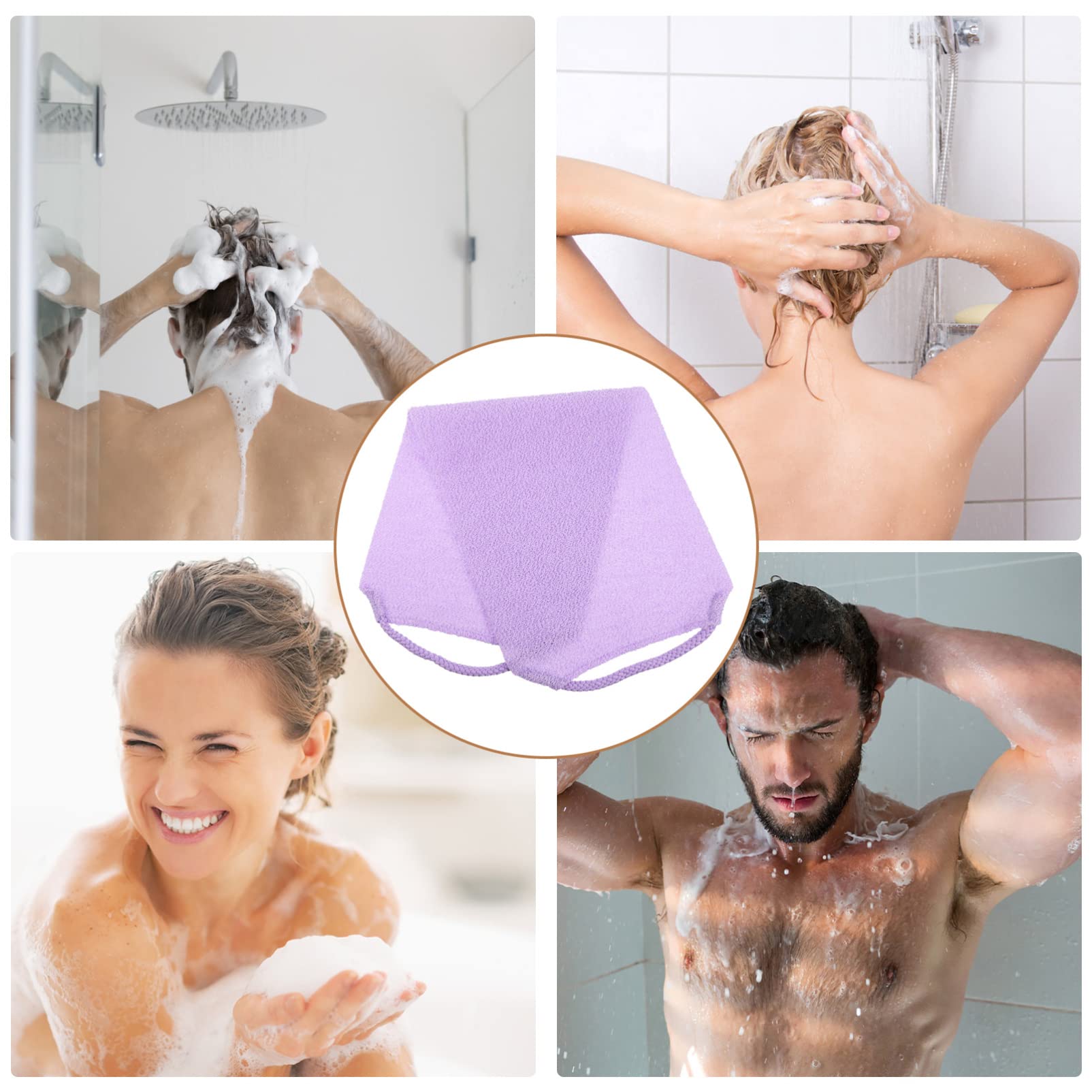 EXCLUZO Exfoliating Washcloth Towel - Dead Skin Remover, Comfortable Bath & Shower Scrubber for Smooth Skin - Home & Travel Use (Purple) | Perfect for Spa Days, Post-Workout Cleansing & Gentle Exfoliation