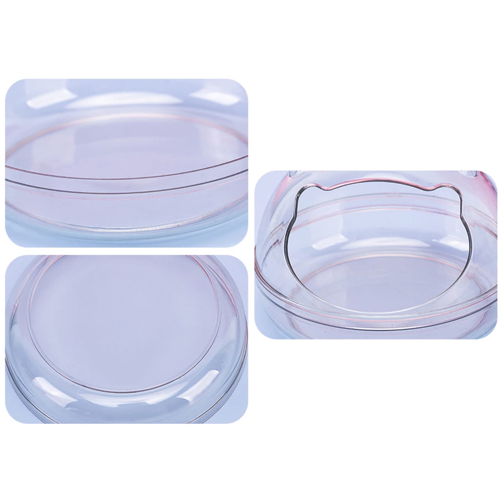 Clear Plastic Hamster Bathing Container - Easy to Clean Dry Bath Sauna Sand Box for Hamsters, Gerbils, Mice & Small Pets | Perfect for Cage Accessories & Small Animal Grooming