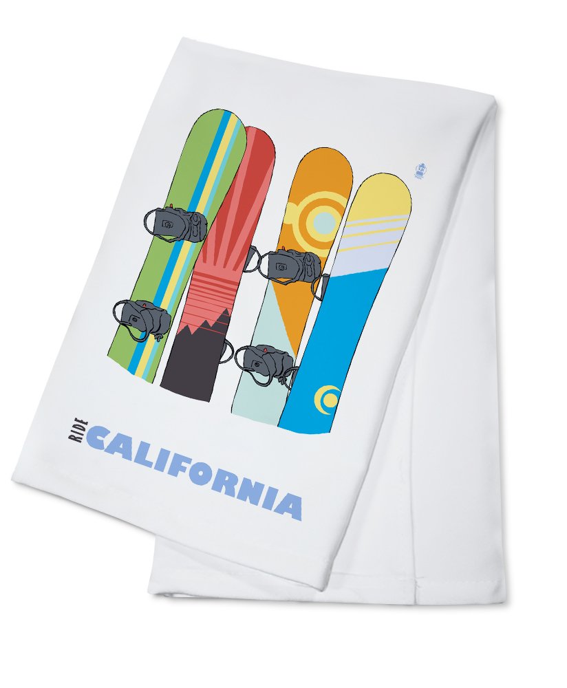 Premium 100% Cotton Snowboards in Snow California Tea Towel - Decorative Hand Towel for Kitchen, Bathroom & Home Decor - Perfect for Gifts, Housewarming & Cabin Decor