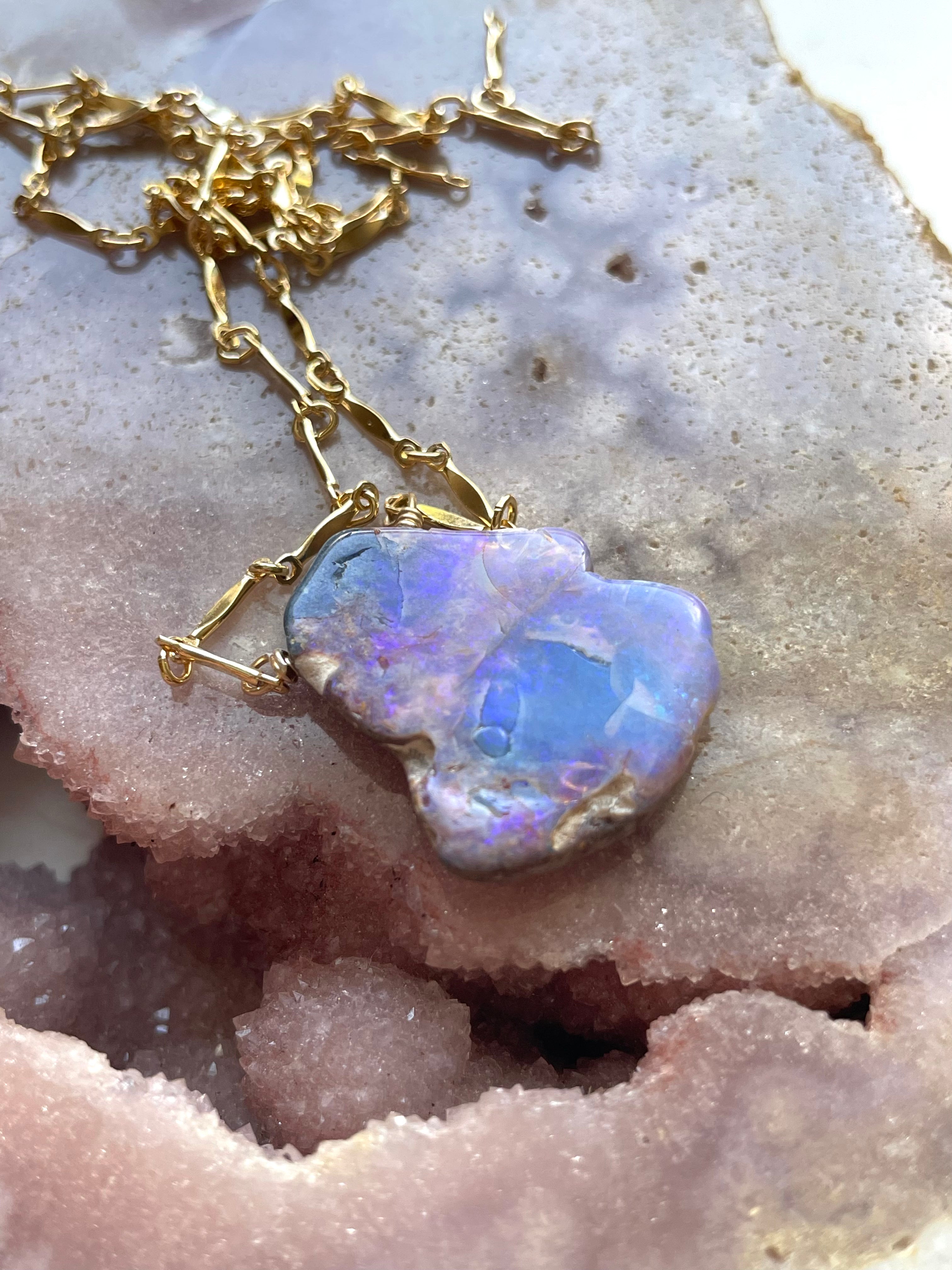 Genuine Australian Opal Pendant Necklace - 925 Sterling Silver Jewelry for Women, Elegant Gift for Birthday, Anniversary & Special Occasions