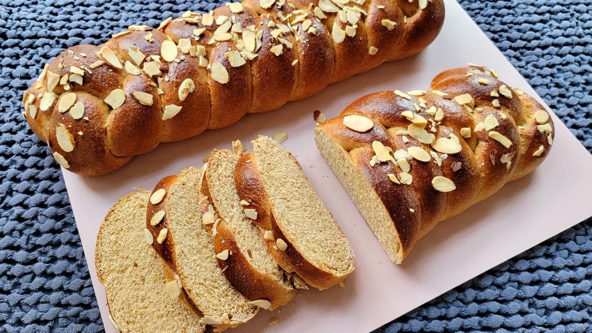 Artisan Levant Tsoureki - Authentic Greek Sweet Brioche Bread (1.5 LB) | Perfect for French Toast, Breakfast & Holiday Celebrations