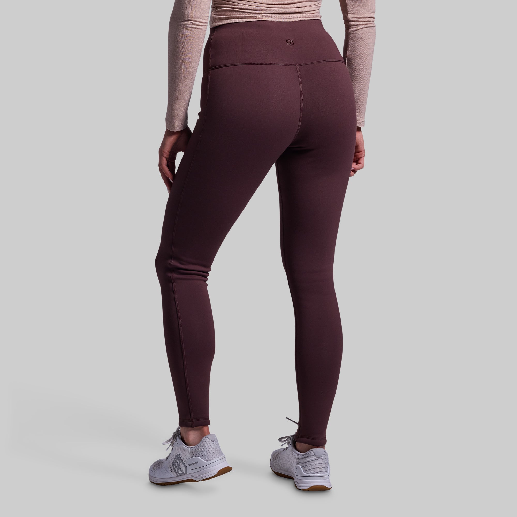 Women's Fleece Lined Leggings - French Roast Color, Warm Winter Thermal Tights for Yoga, Running & Outdoor Activities