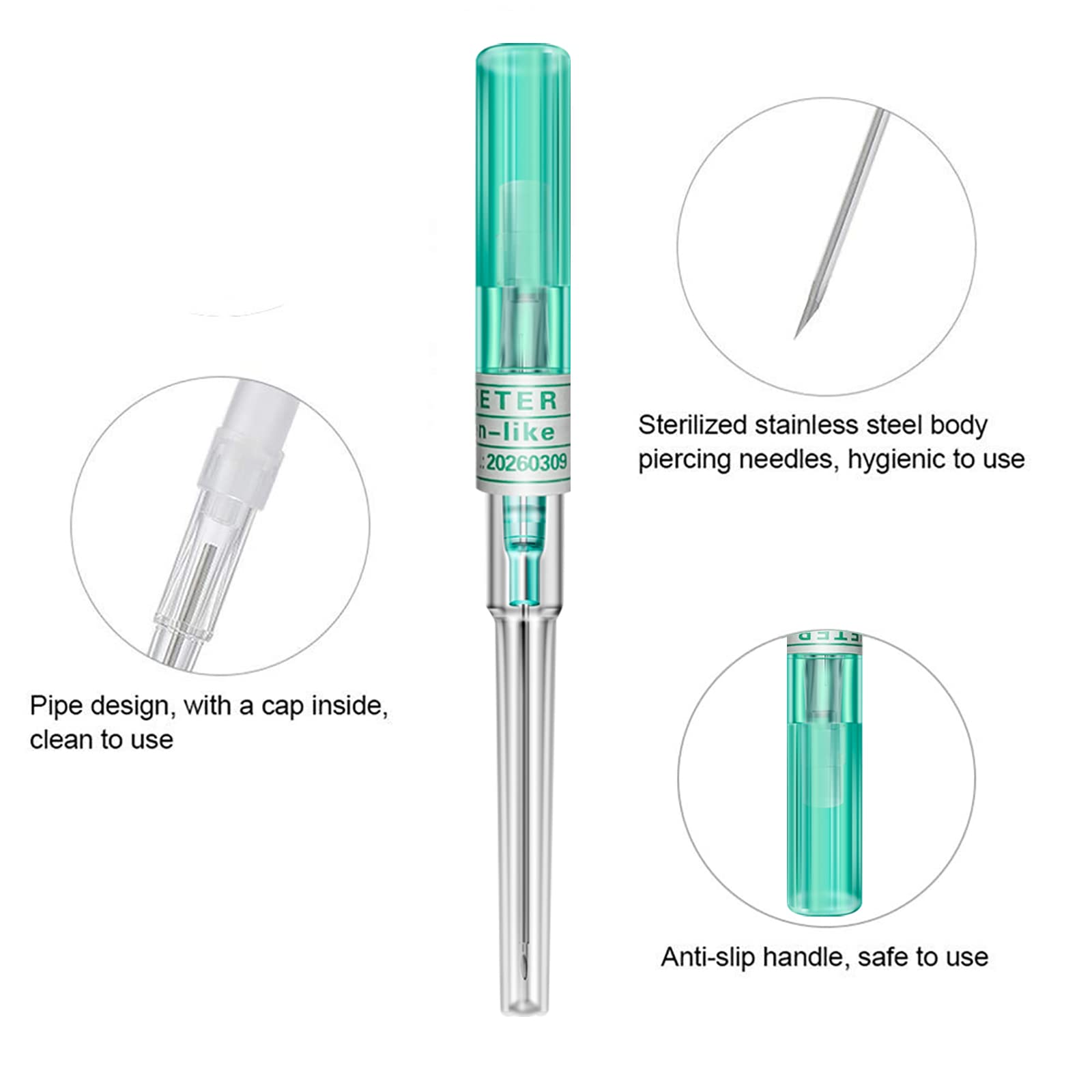 18G Catheter Piercing Needles - 10pcs Professional IV Catheter Needles for Ear, Nose & Body Piercing - Medical Grade Tattoo Tools & IV Start Kits Supplies - Perfect for Tattoo Artists, Piercing Studios & Medical Use