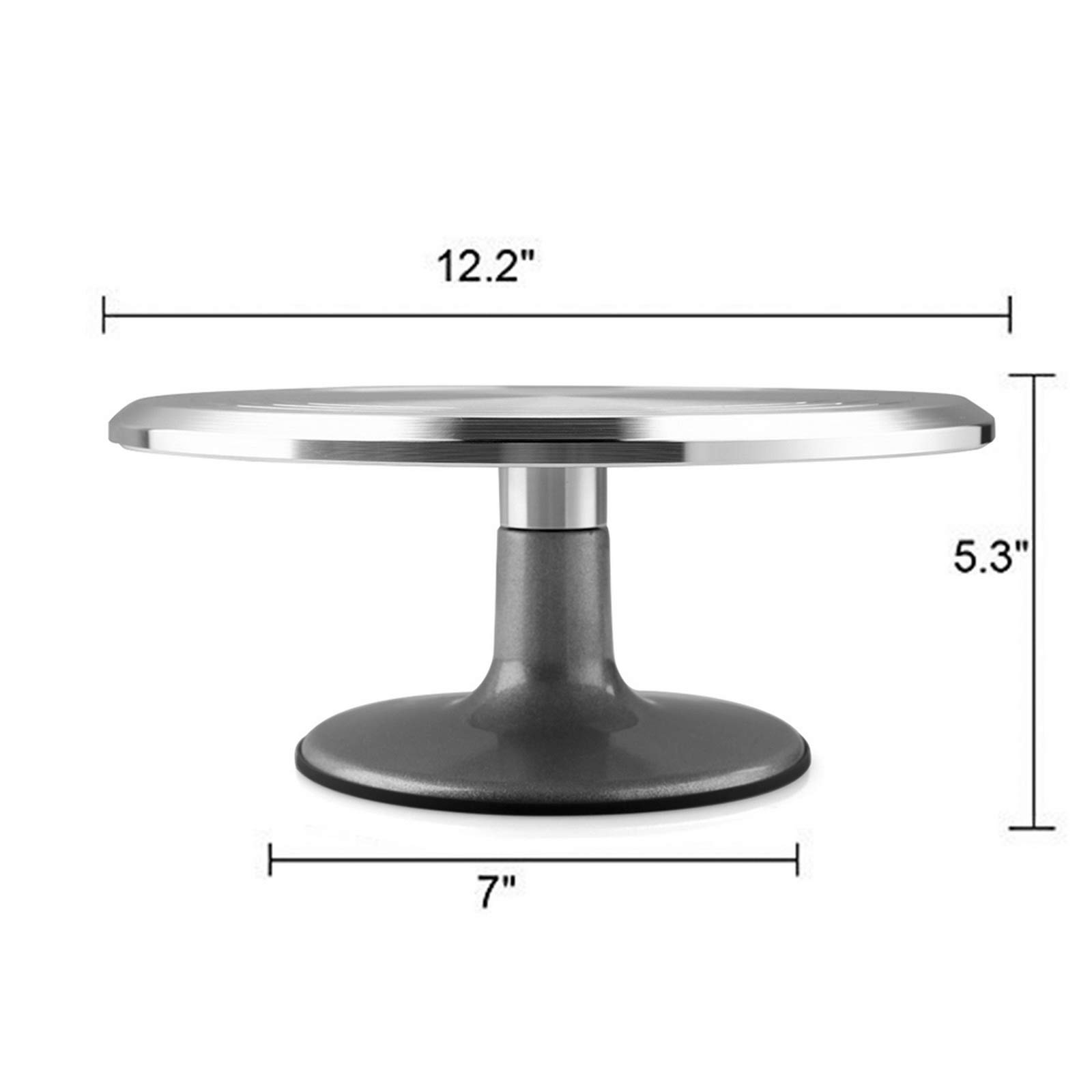 12 Inch Aluminum Cake Stand Turntable - Food Grade Alloy, 7.5