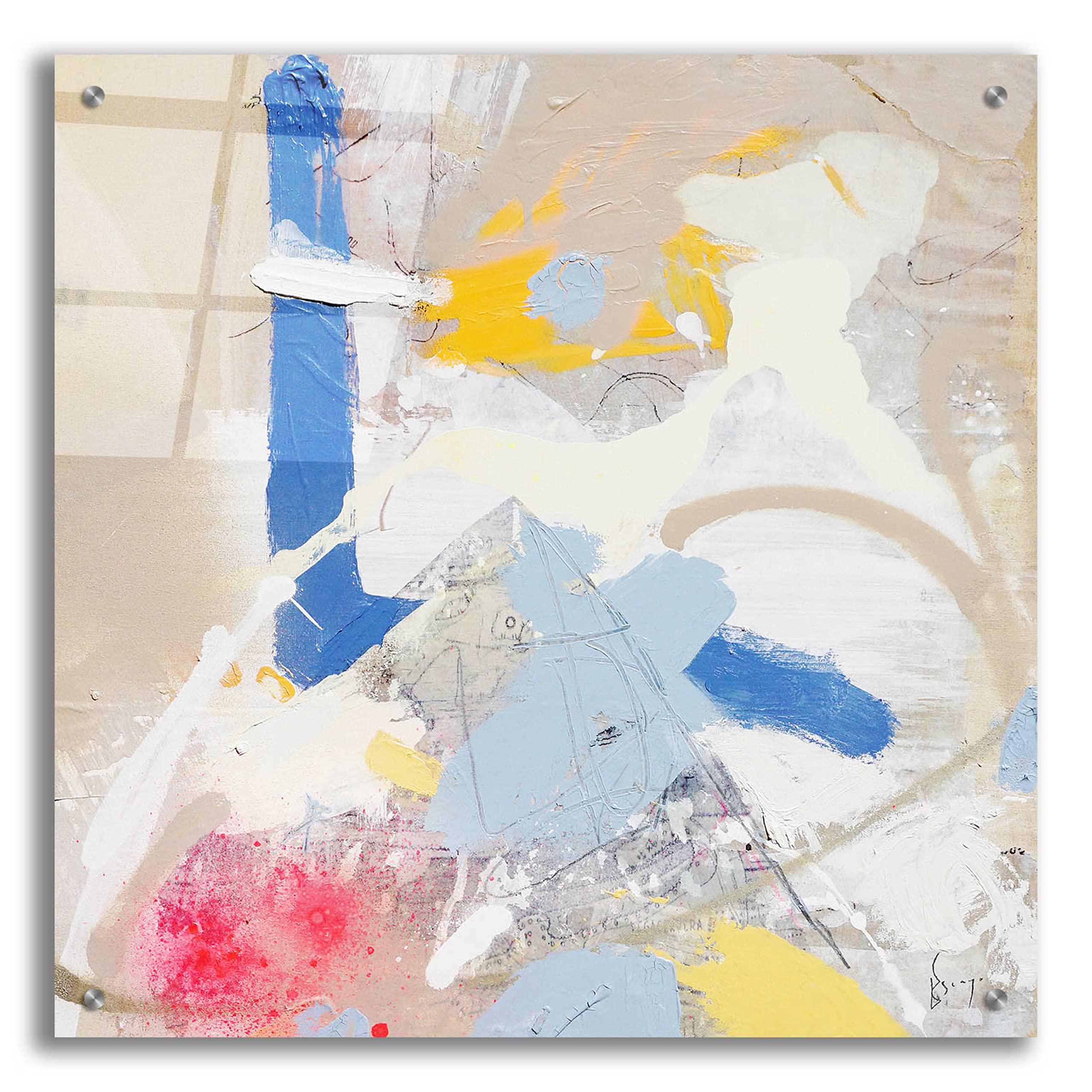 Epic Art 'Verano' by Alba Escayo - Vibrant 24x24 Inch Acrylic Glass Wall Painting - Modern Home & Office Decor for Living Room, Bedroom or Gallery Display