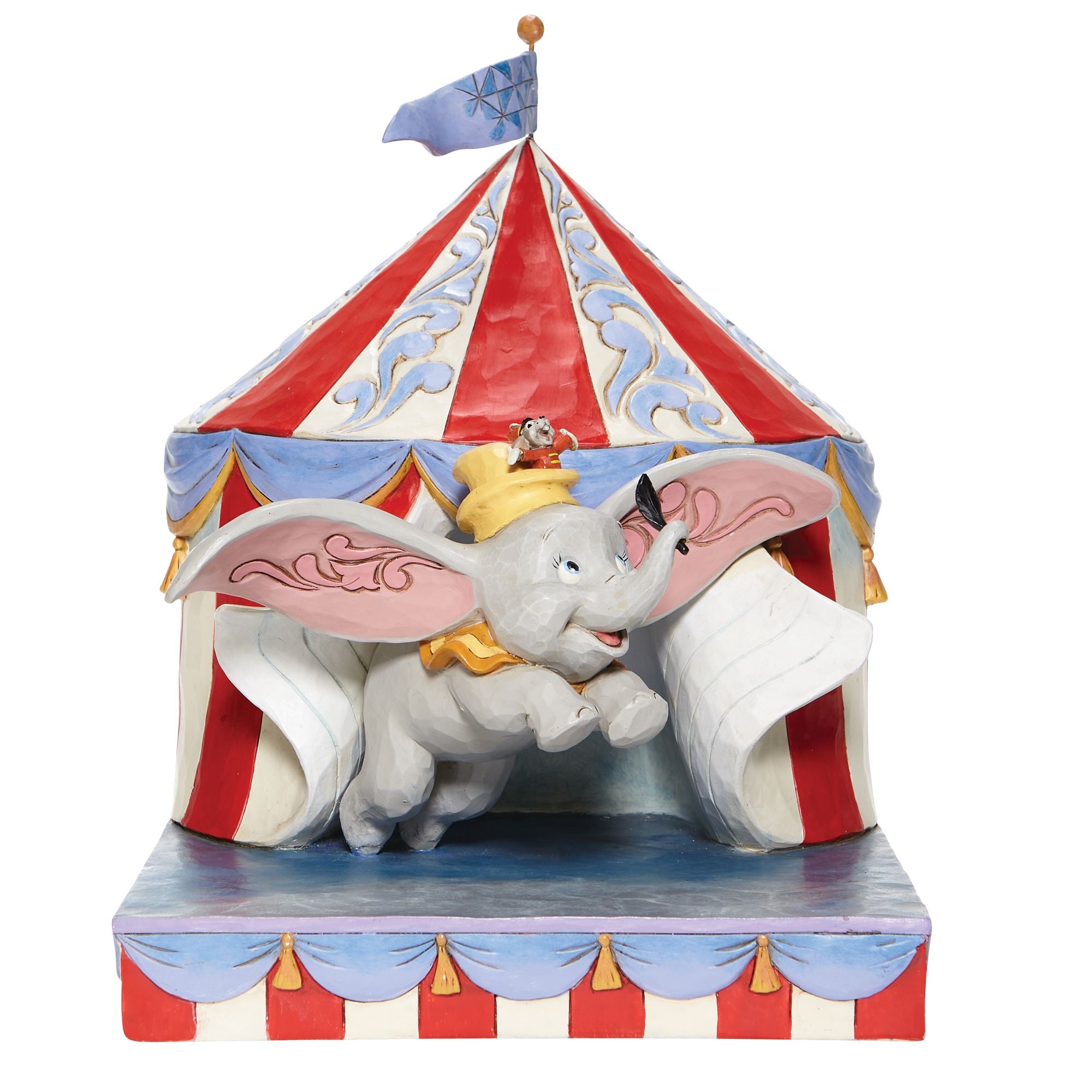 Dumbo Flying Out of Tent Scene - Disney Classic Movie Collectible Figurine for Home Decor, Gifts, and Disney Fans