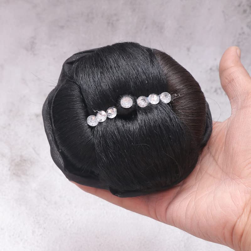 Navjai Hair Bun - Artificial Juda Extension for Women | Hair Decoration & Styling Accessory | StoneWork Nakli Juda (1pc) | Perfect for Weddings, Parties & Everyday Hairstyles