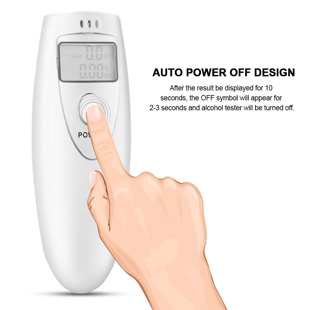 Mini High Precision Breath Alcohol Tester - Portable BAC Detector with LCD Backlight & Clear Display for Personal, Workplace & Road Safety Use