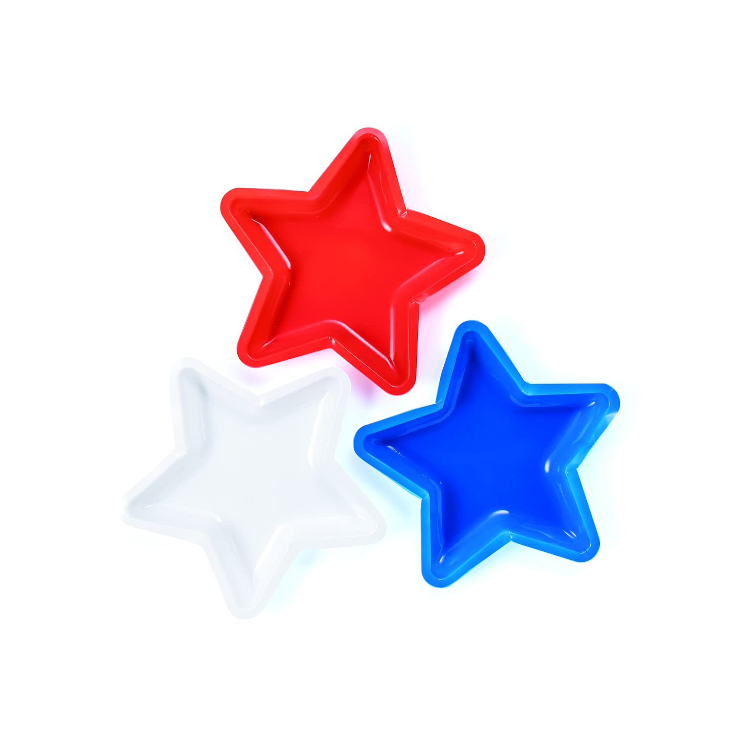 Fun Express Patriotic Star Dishes - 12-Piece Set for 4th of July Party Supplies | Perfect for Independence Day Decorations & Patriotic Themed Events