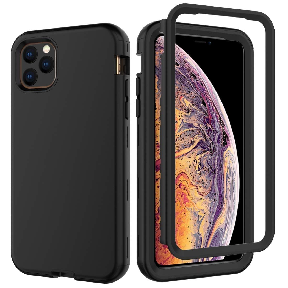 SHUHAN Premium 3-in-1 Leather Oil TPU + PC Shockproof Case for iPhone 11 Pro Max - Rose Gold | Slim Protective Phone Cover with Anti-Scratch & Drop Protection | Perfect for Business, Travel & Everyday Use