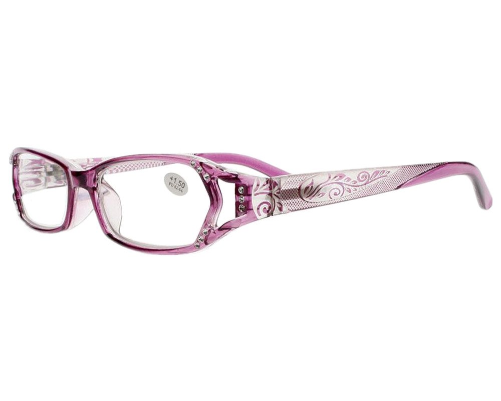 Stylish Rhinestone Flower Spring Hinge Reading Glasses for Women - Perfect for Reading, Working & Fashion Accessories