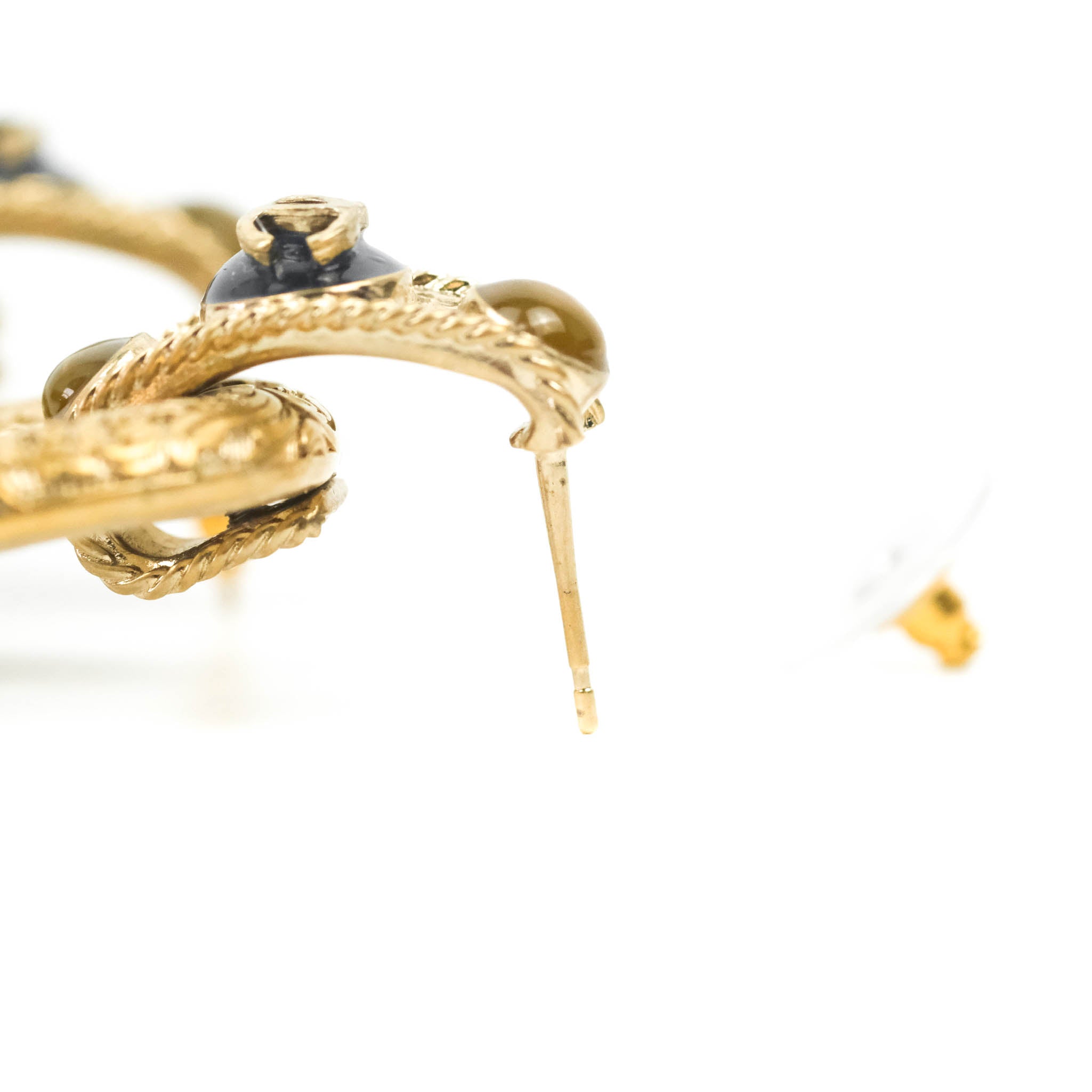 Chanel CC Resin Drop Earrings Gold Tone 20C - Luxury Fashion Jewelry for Women, Perfect for Parties, Weddings & Special Occasions