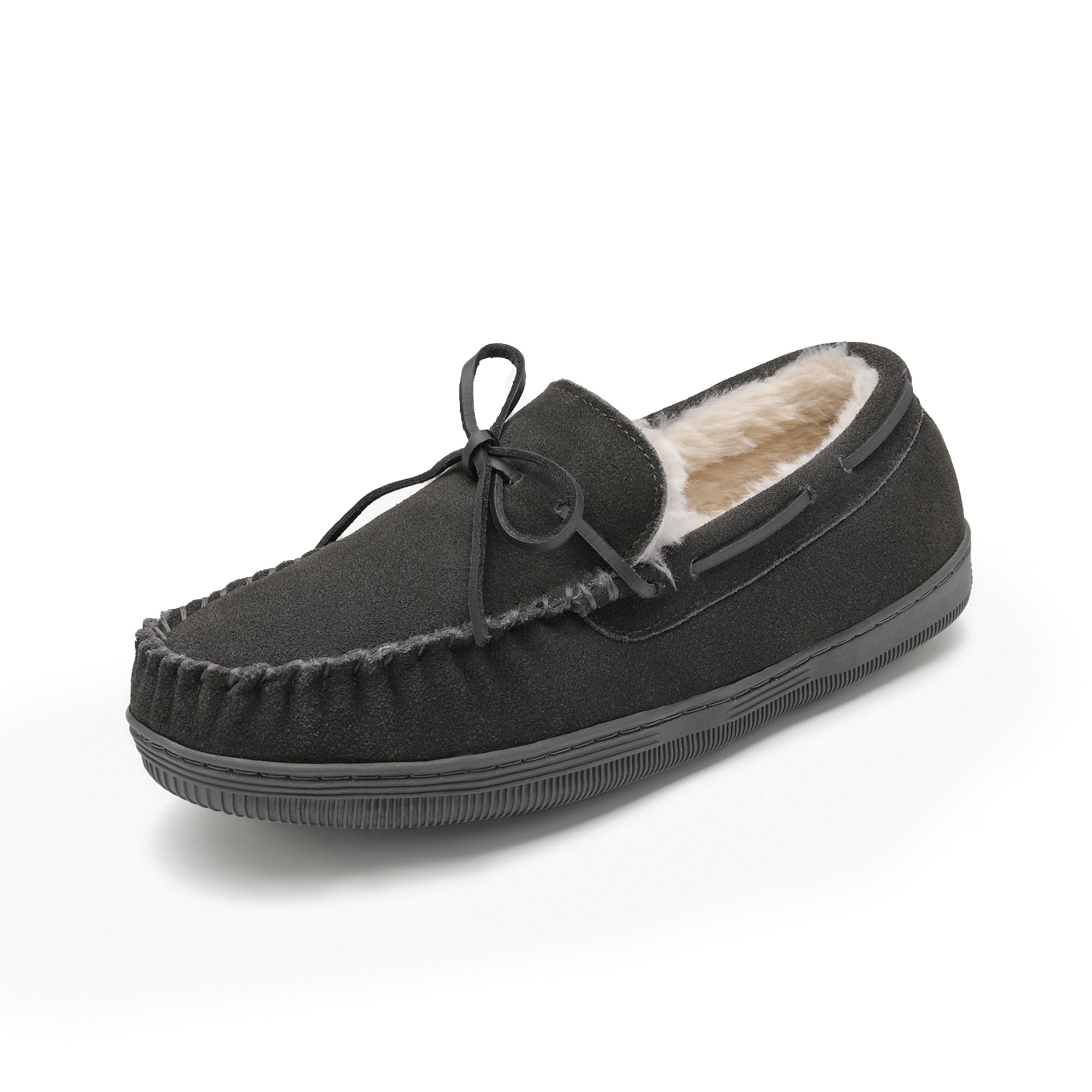 DREAM PAIRS Men's Moccasin Slippers - Soft Fuzzy Plush House Shoes with Fleece Lining for Indoor & Outdoor Wear | Comfortable Loafers for Home, Office & Travel