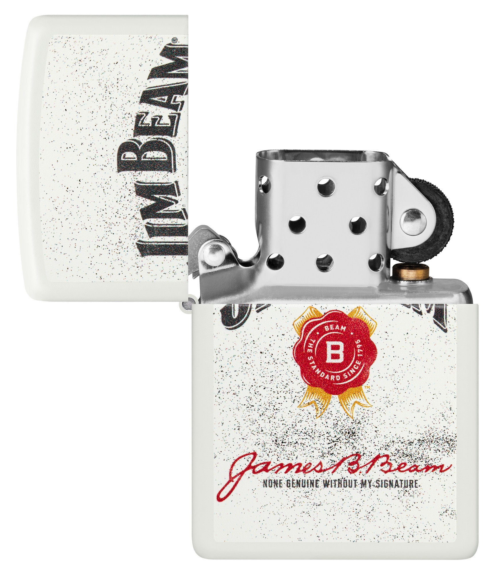 Jim Beam Rosette Design White Matte Color Image - Perfect for Bourbon Collectors & Home Bar Decor