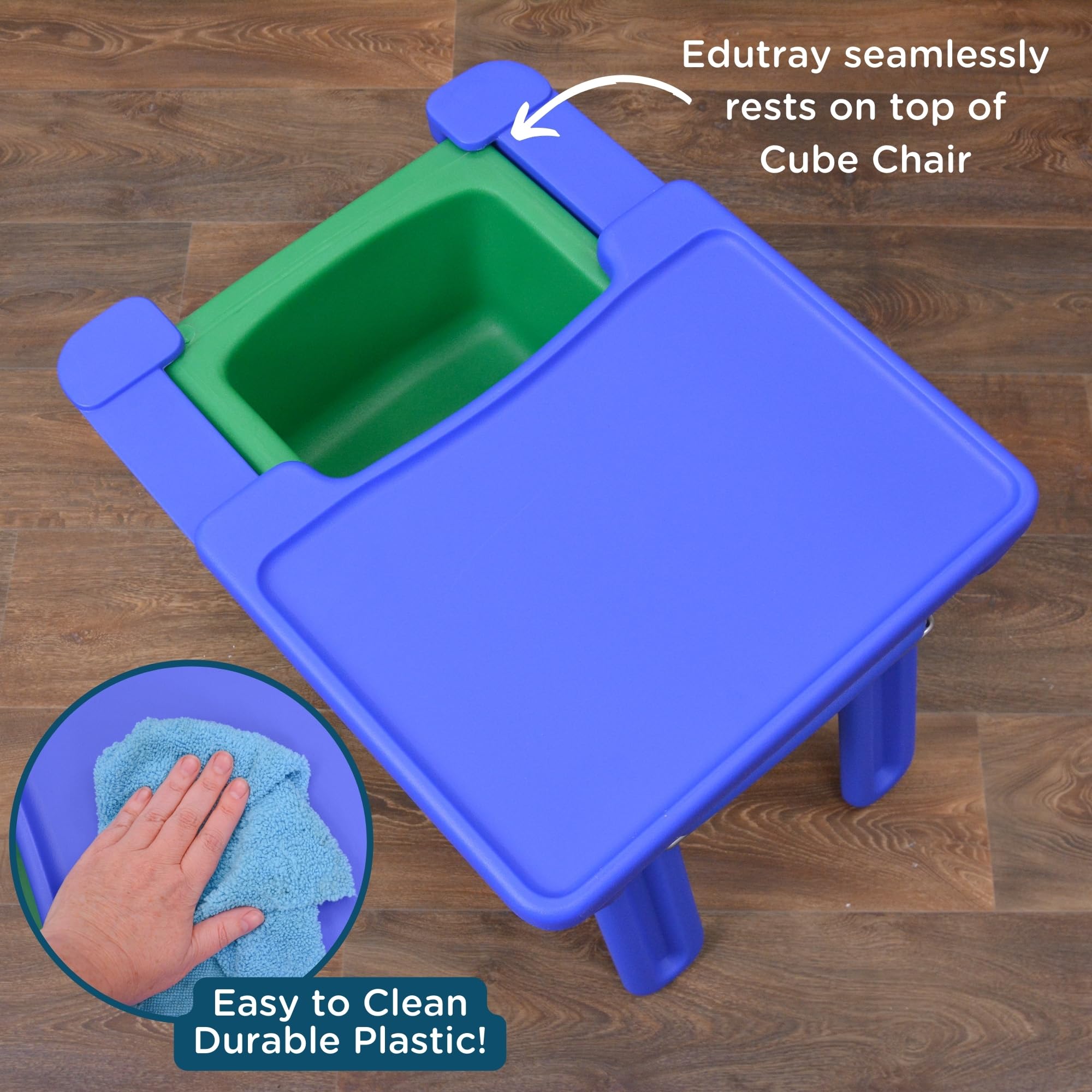 Children's Factory Edutray Kids Desk – Convertible Cube Chair to Desk, Space-Saving Toddler Study Table for Homeschool & Classroom – Safe, Durable & Easy to Clean – Perfect for Learning, Drawing & Playtime Activities
