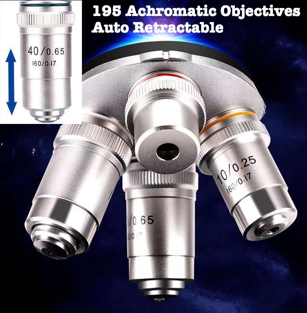 40X-5000X Professional Trinocular Compound Microscope for Adults & Lab Use - with WF10X & WF25X Eyepieces, Abbe Condenser, Microscope Slides - PC/Phone Screen Link Compatible - Perfect for Biological Research, Classroom Education & Scientific Exploration