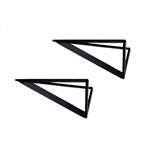 Wall-Mounted Iron Shelf Set - 2 Pack Black Floating Industrial Shelves with Antique Wood Look | Perfect for Bedroom, Bathroom, Living Room & Kitchen Storage & Decor