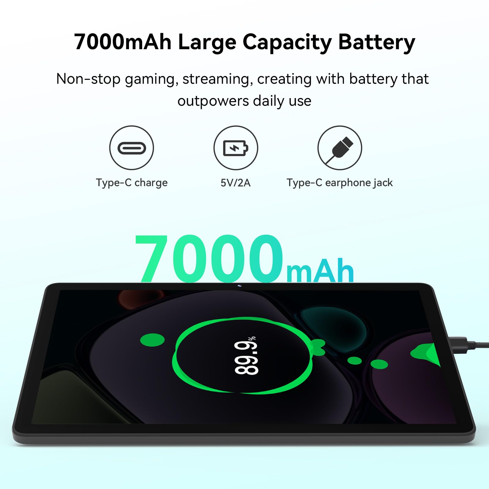 ApoloSign 11 Inch Android 14 Tablet - Octa-Core Processor, 8GB RAM, 128GB Storage (Expandable to 1TB), Widevine L1 Certified, 7000mAh Battery, Dual Stereo Speakers - Perfect for Streaming, Gaming & Productivity | 5G WiFi & BT 5.0 Connectivity