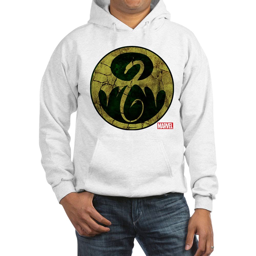 Distressed Iron Fist Icon Hooded Sweatshirt | Graphic Pullover Hoodie for Men & Women | Perfect for Streetwear, Casual Outfits & Marvel Fans