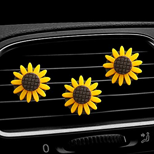 4 Pcs Metal Sunflower Car Air Vent Clips - Aromatherapy Car Freshener Holder for AC Vents, Auto Air Outlet Perfume Clips - Perfect for Home, Office & Travel Use