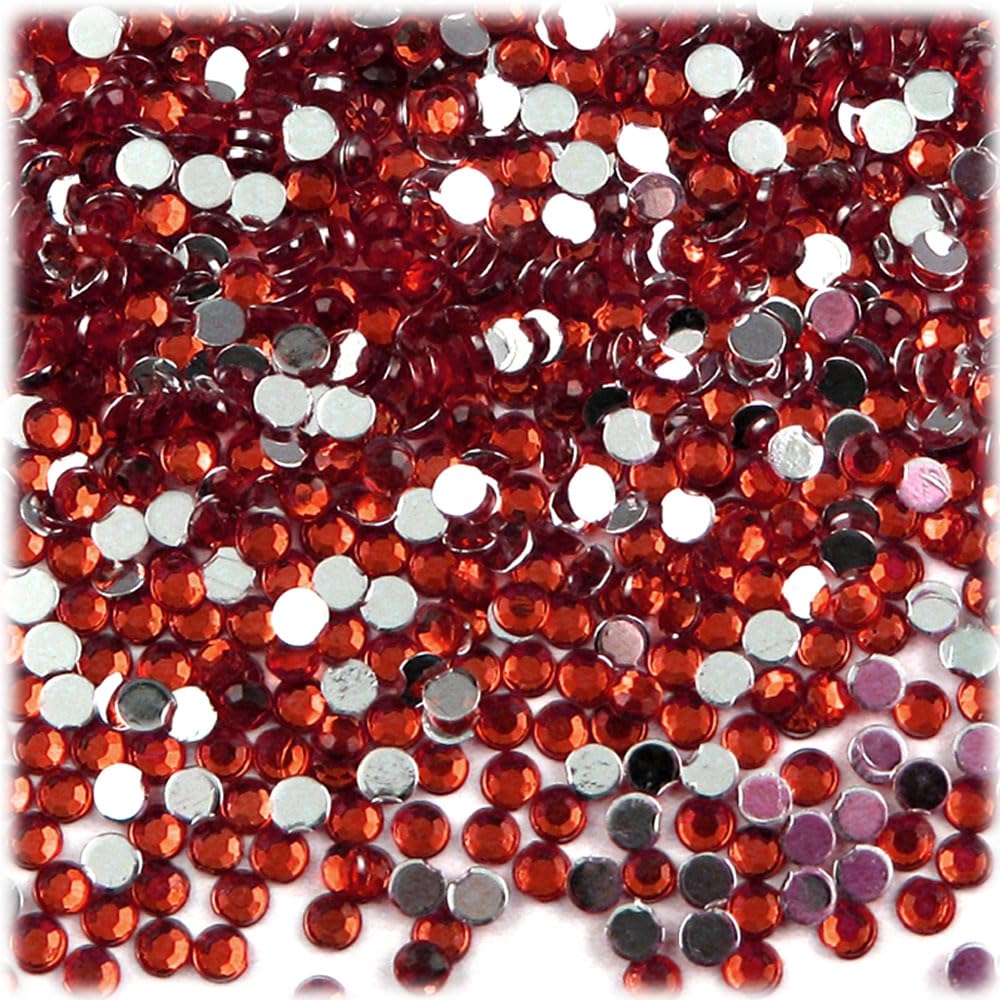 10,000pc 4mm Round Rhinestones Flatback - Ruby Red RED for DIY Crafts, Jewelry Making, Nail Art, Scrapbooking & Home Decor | The Crafts Outlet