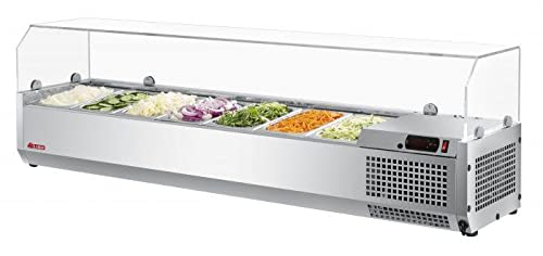 Turbo Air Commercial Sandwich Salad Prep Table - 15 Cu. Ft. Stainless Steel Work Table for Deli, Bakery & Restaurant Use - CTST-1500G-N