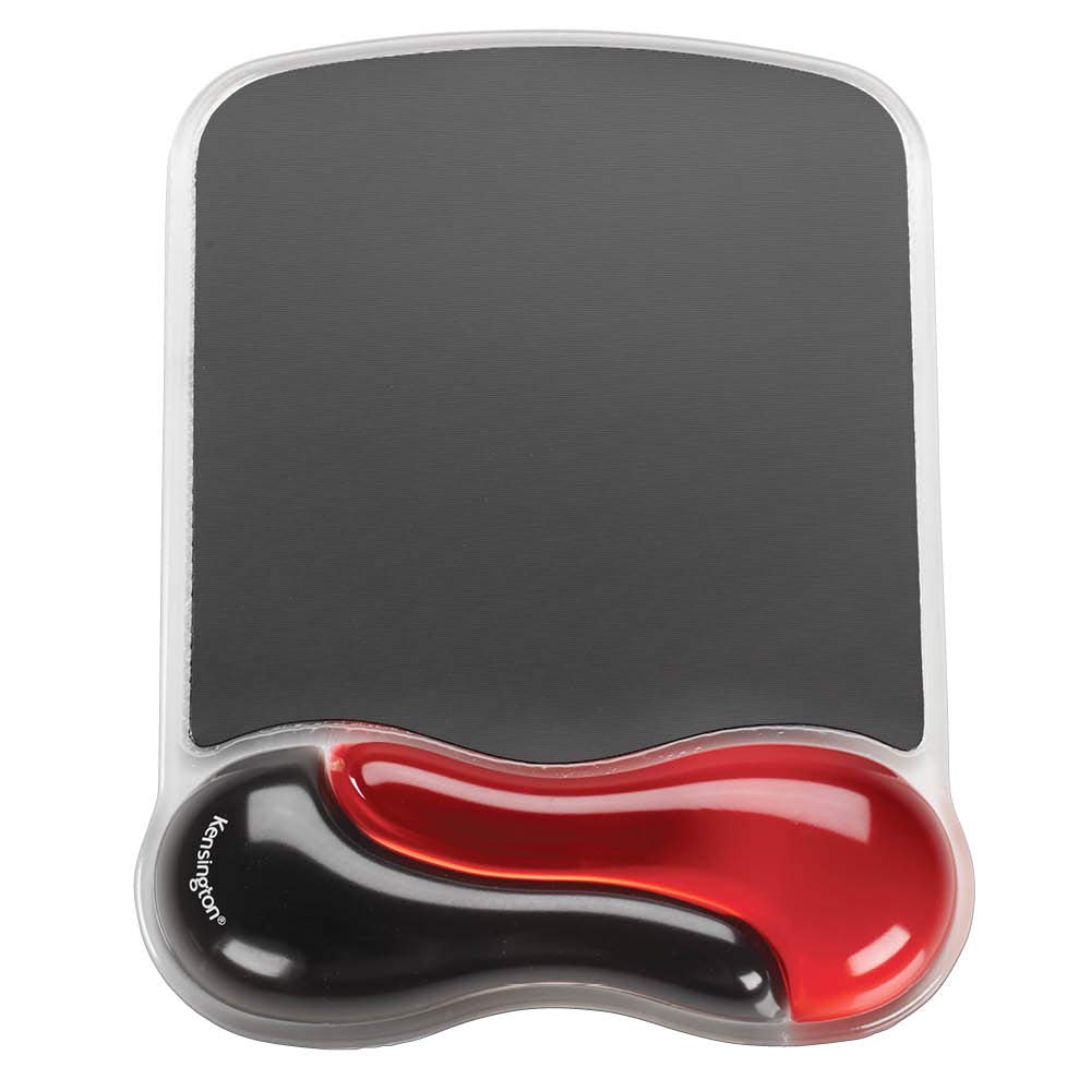 Kensington Duo Gel Mouse Pad - Ergonomic Wrist Support for Comfort, Black & Red - Perfect for Office, Gaming & Home Workspace Use