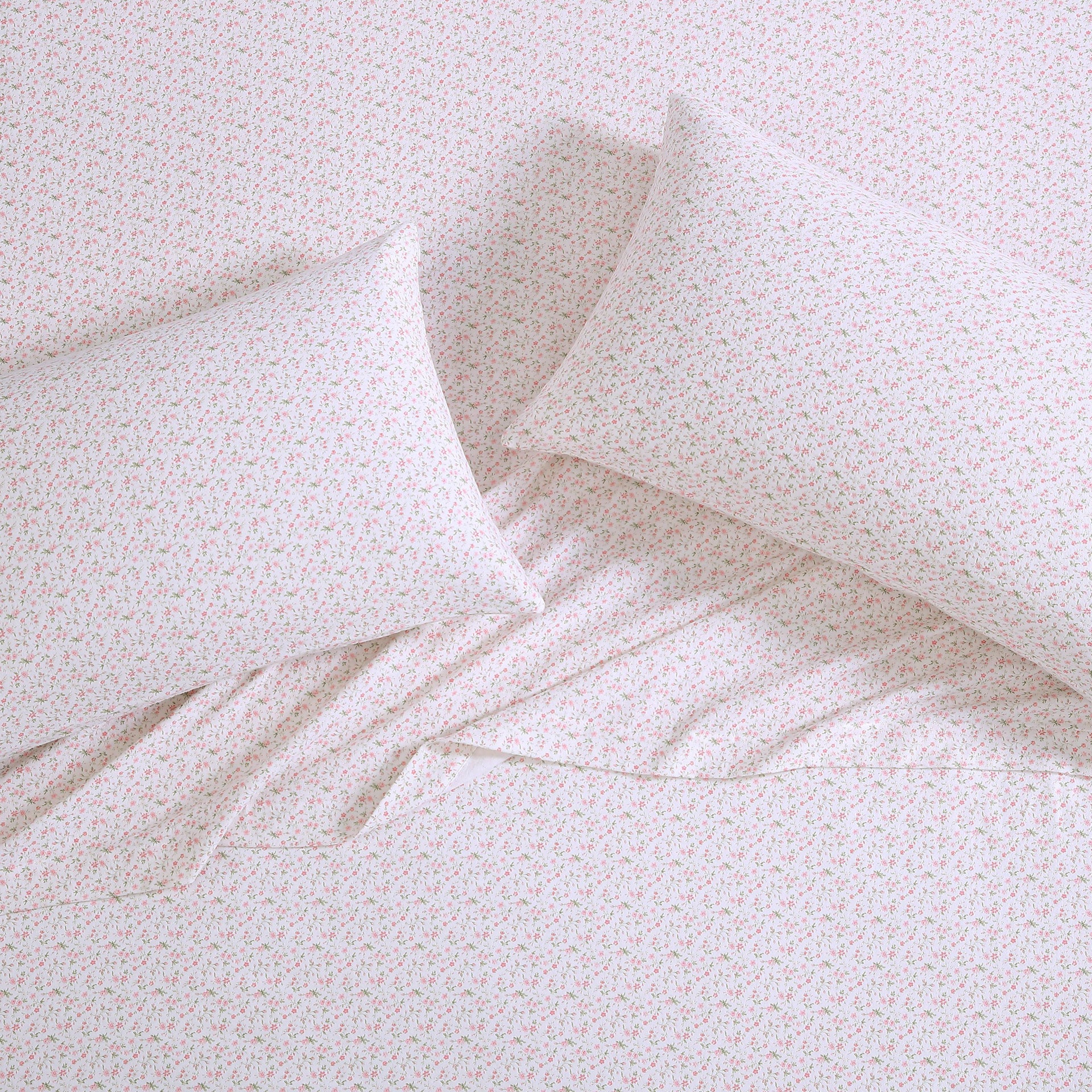 Laura Ashley Evie Soft Pink Flannelette Sheet Set - Queen Size 4-Piece Bedding Set with Pillowcases - Ultra Cozy Winter Sheets for Cold Nights - Perfect for Master Bedroom, Guest Room & Dorm