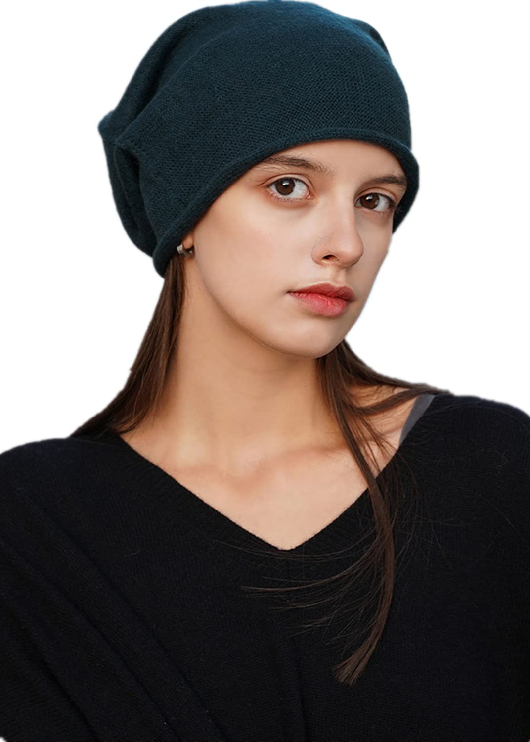 Women's Soft Cashmere Slouchy Knit Beanie Hat - Winter Warm Wool Skull Cap for Ladies - Perfect for Christmas Gifts, Hip-Hop Fashion & Cold Weather Outfits