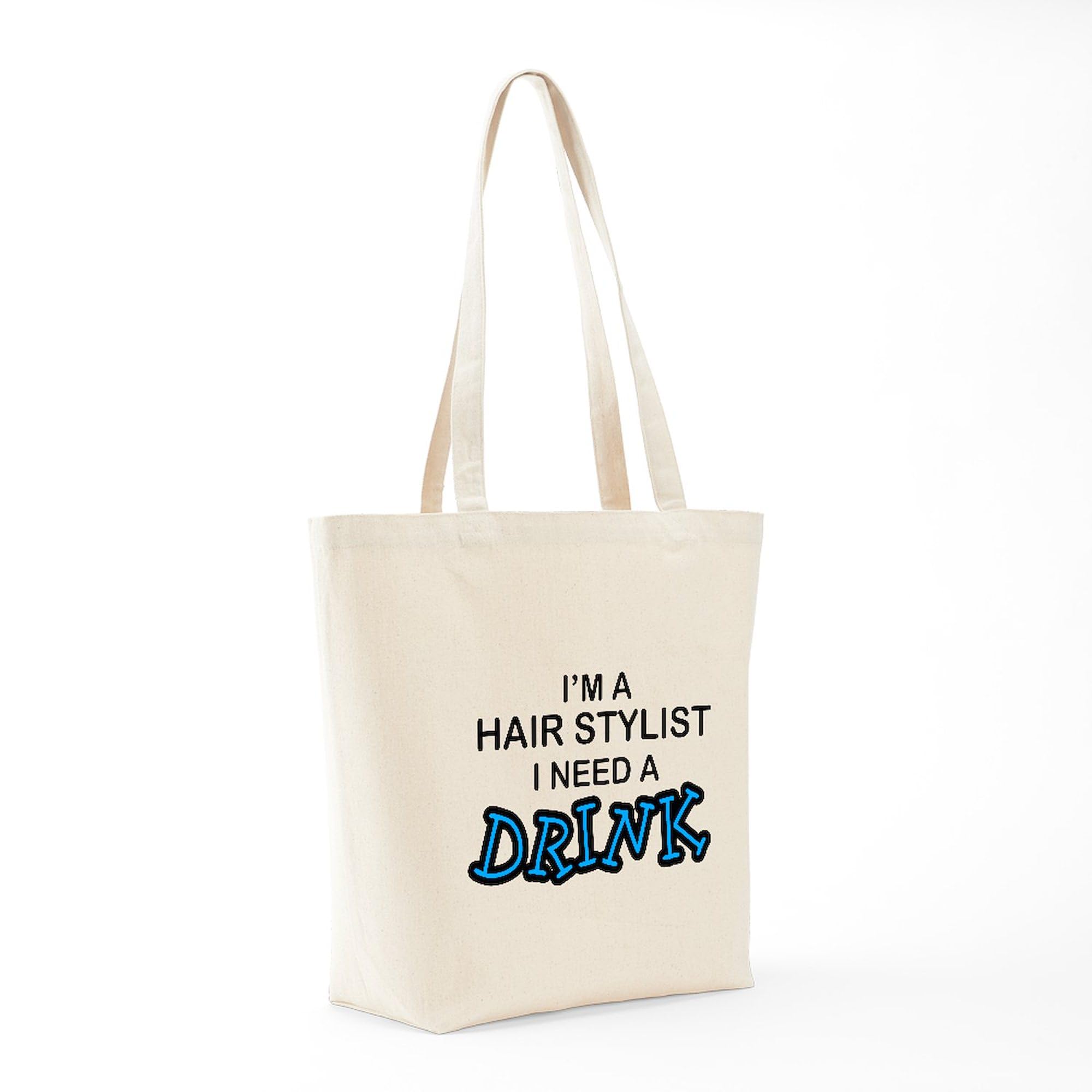 Hair Stylist Need A Drink Tote Bag - Natural Canvas Reusable Shopping Bag for Salon Professionals, Beach & Grocery Use