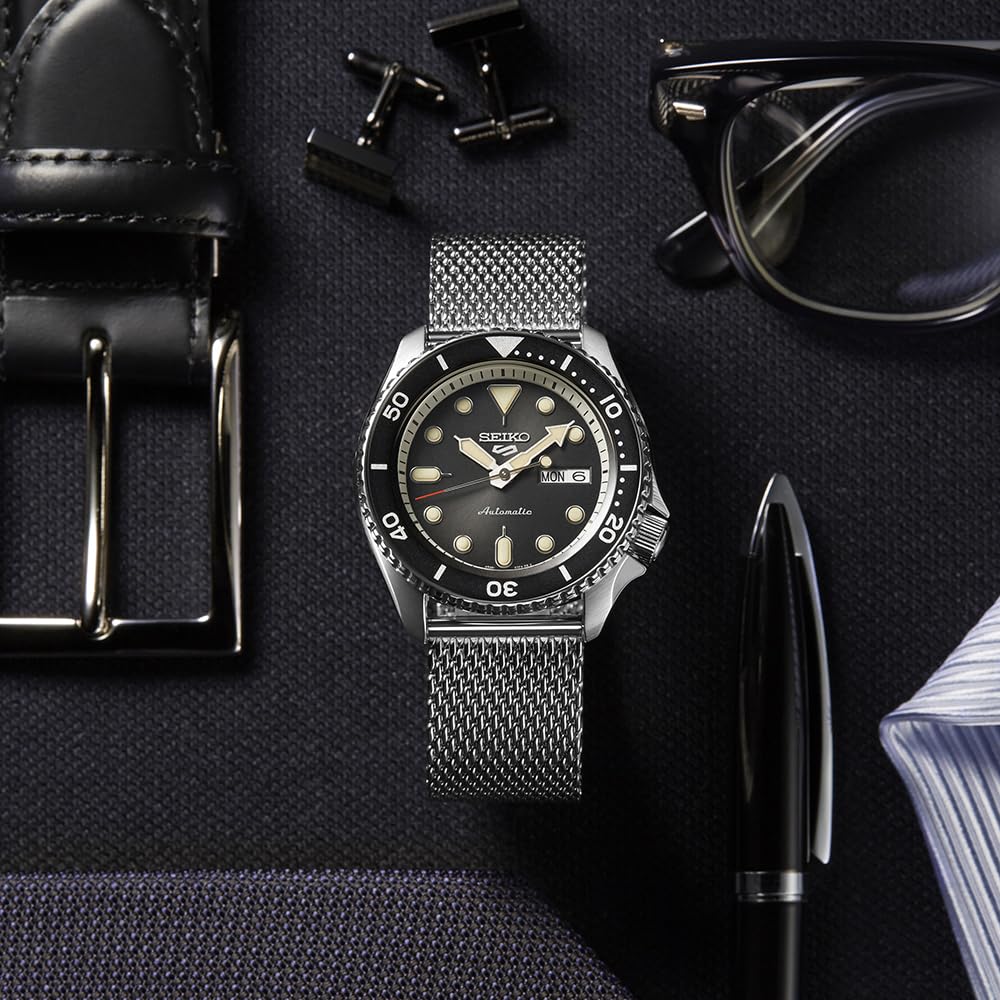 Seiko 5 Sports SKX Automatic Men's Wristwatch - Durable Stainless Steel Dive Watch with Day/Date Display - Perfect for Swimming, Diving & Everyday Wear