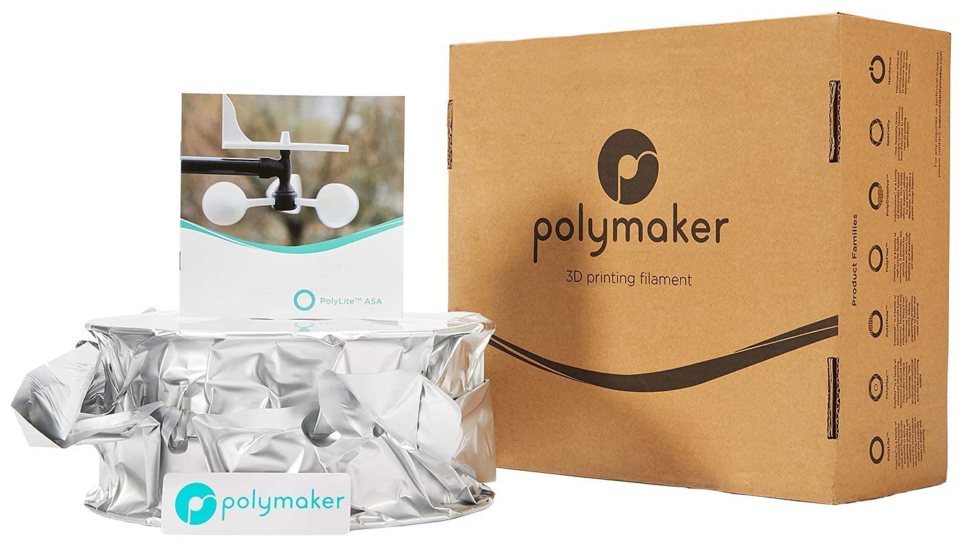 Polymaker ASA 3D Printer Filament 2.85mm (3mm) White - 3kg Spool, Heat & Weather Resistant 3D Printing Material for Outdoor Functional Parts - Ideal for Automotive, Marine & Garden Applications
