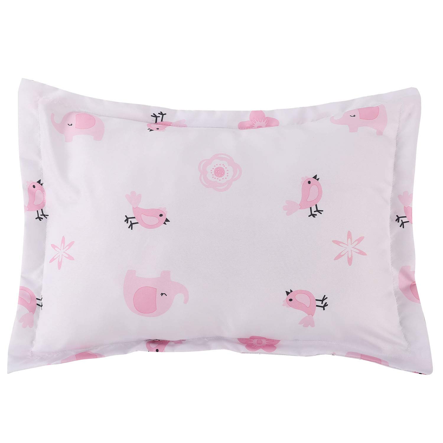 4-Piece Floral Elephant Baby Crib Bedding Set - Pink Elephant Nursery Bedding for Girls | Soft Cotton Crib Set for Newborns & Toddlers | Perfect for Baby Showers, Nurseries & Gift Giving