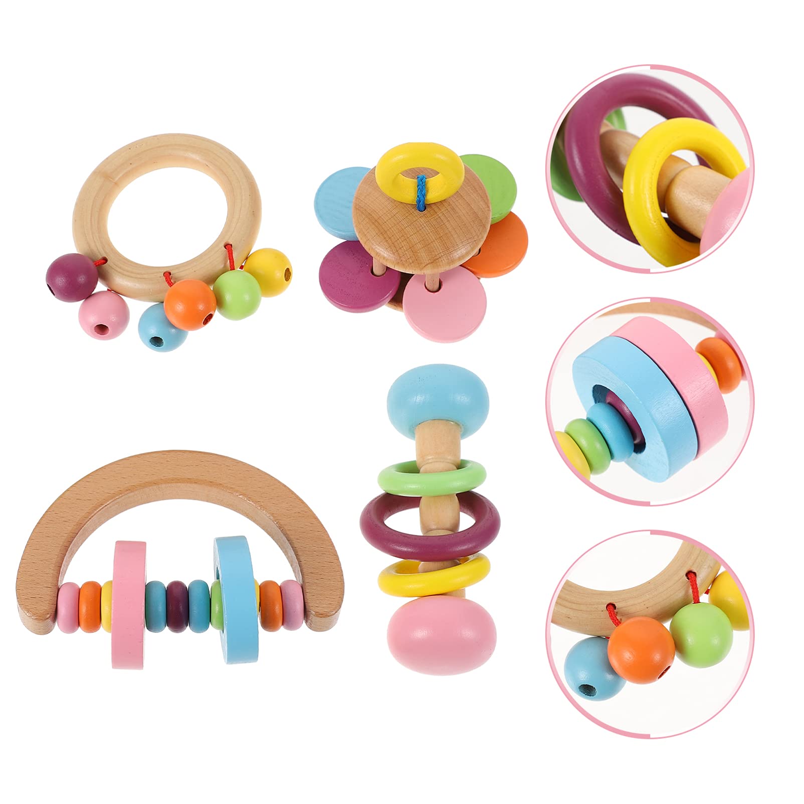 Balacoo 4-Piece Parrot Toy Set - Interactive Bird Chew Toys, Educational Dumbbell & Fun Biting Playthings for Parrots - Perfect Cage Accessories for Training & Enrichment (Great for Macaws, Cockatoos & Small Birds)
