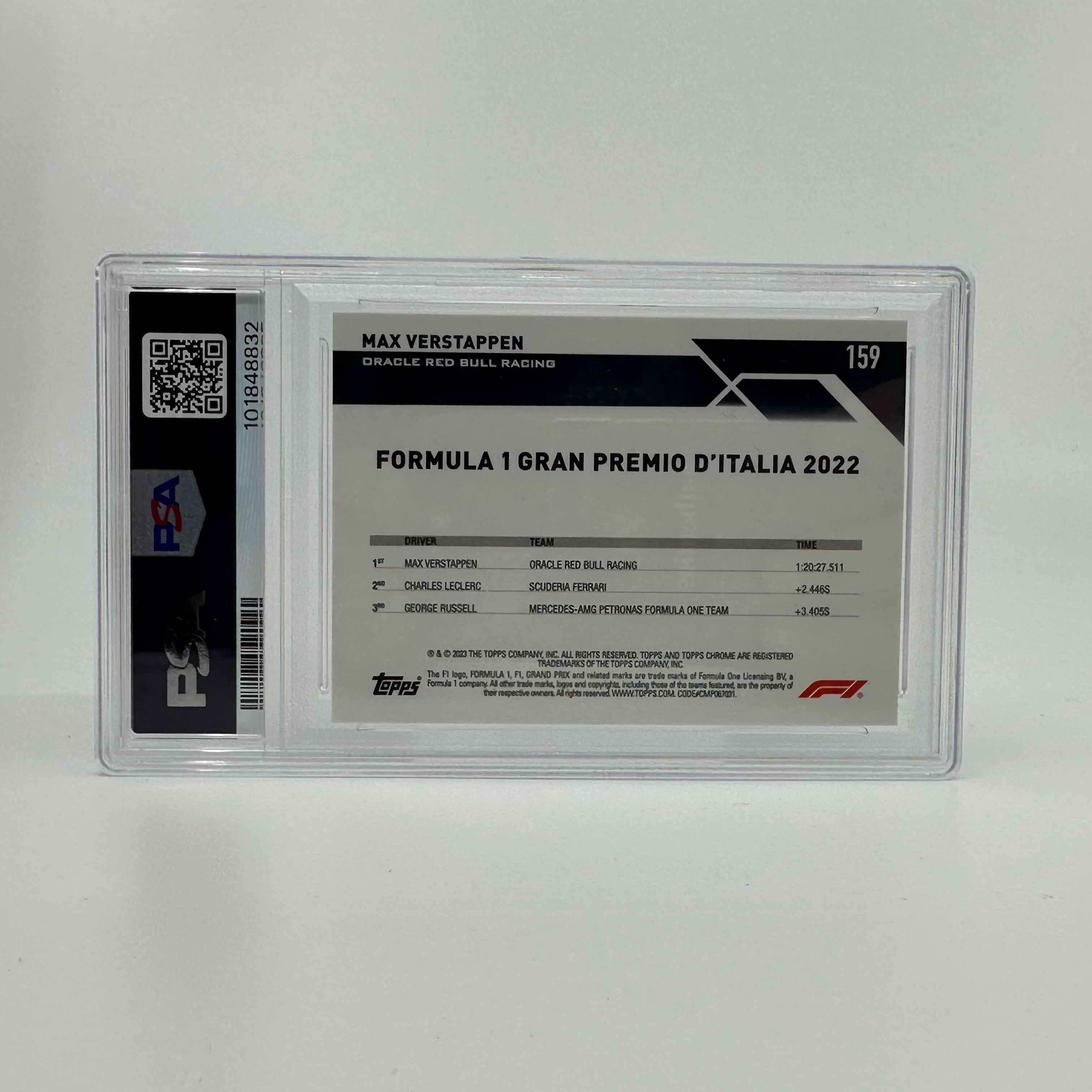 2023 Topps Chrome Sapphire Purple Max Verstappen #159 PSA 10 - Rare Collectible Trading Card for Sports Memorabilia & F1 Racing Fans - Perfect for Display, Investment, and Card Collections