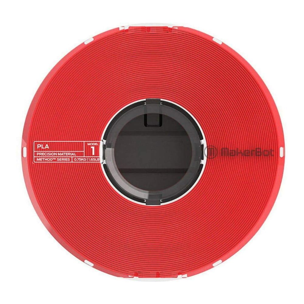 MakerBot PLA Filament Spool for Method 3D Printer - True Red, 0.75kg/1.65lb - Premium 3D Printing Material for Professional Prototyping & DIY Projects