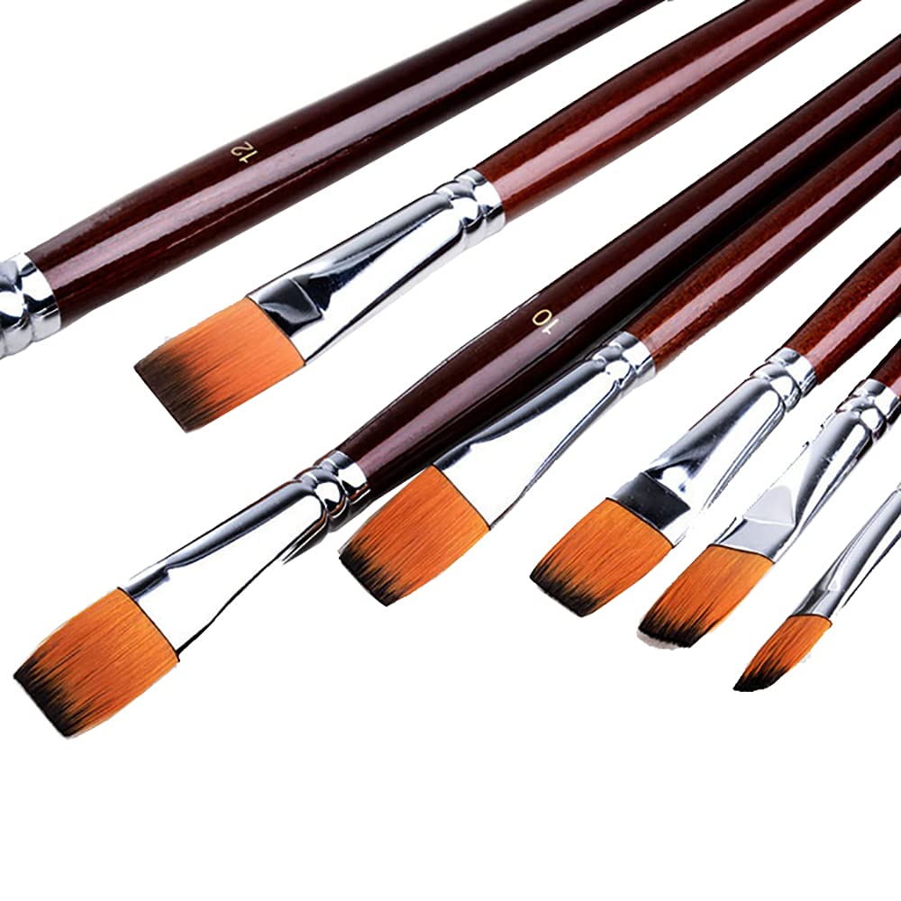 2-Color Nylon Hair Art Brushes - 12pc Set for Watercolor Painting & School Supplies
