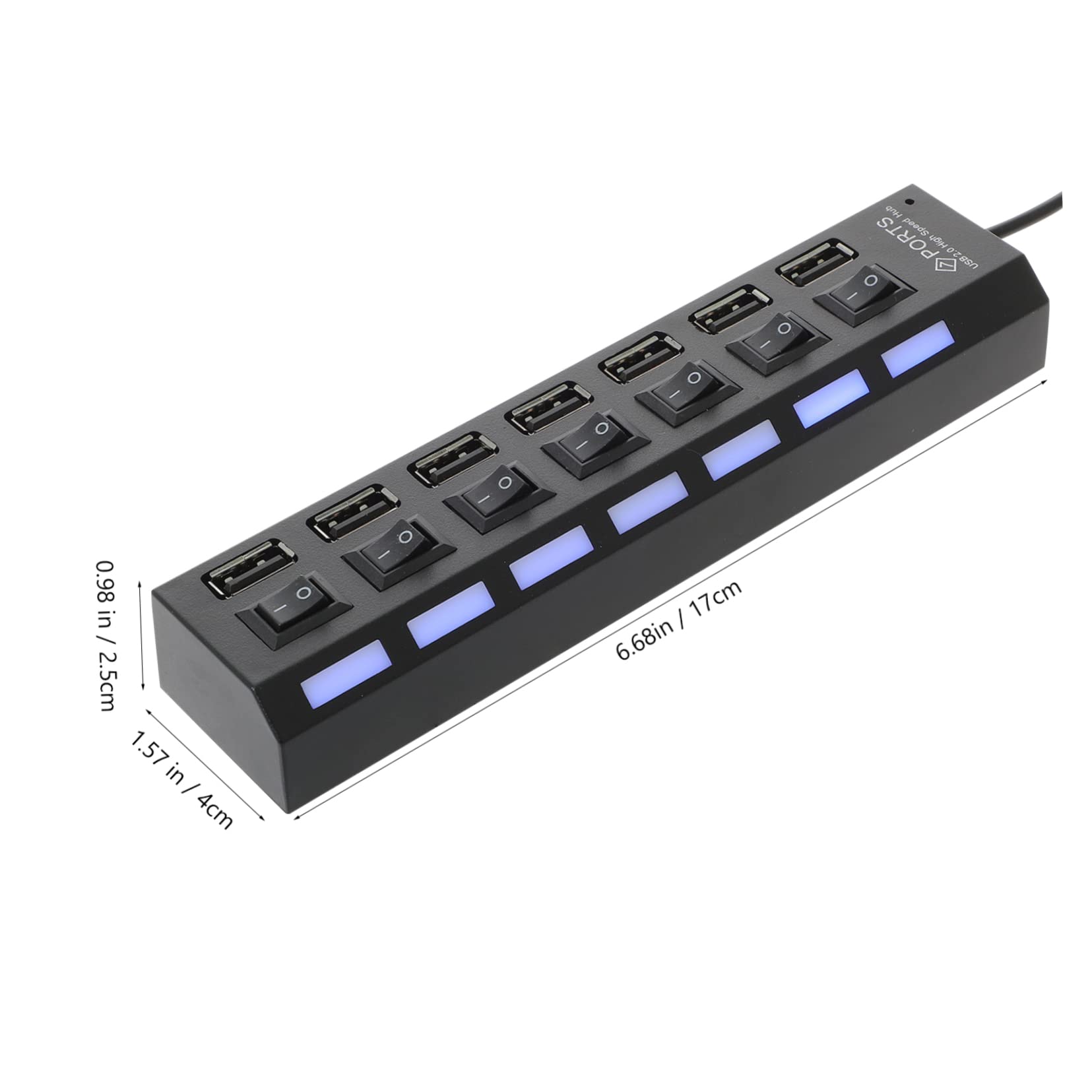 PartyKindom 2-Pack USB Hub Extension Cable with 4-Port Splitter - High-Speed USB 2.0 Adapter for Laptop, PC, Mac - Perfect for Home Office, Gaming Setup & Multi-Device Charging Station