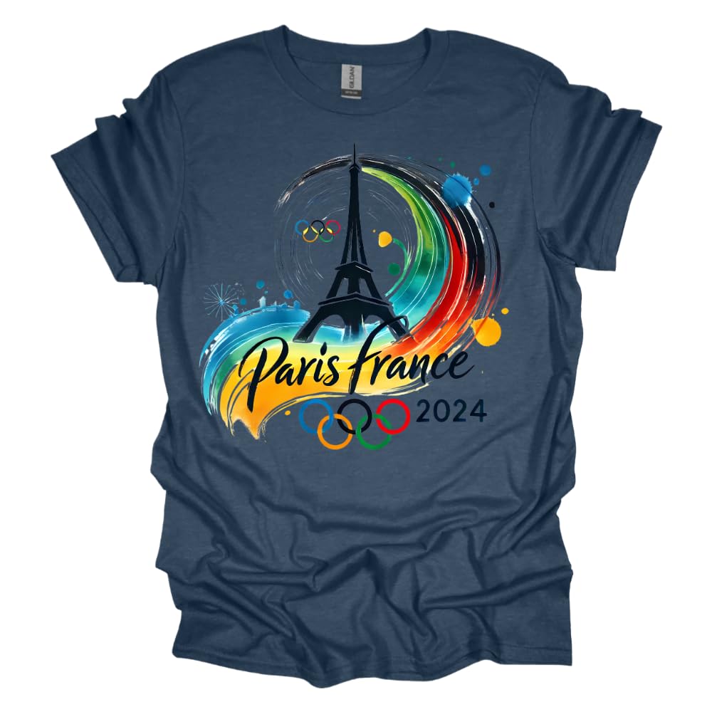 Paris Summer Rings Olympic T-Shirts | Canada Olympic Apparel 2024 | Official Team Canada Merchandise for Fans & Athletes | Perfect for Games, Parties & Sports Events