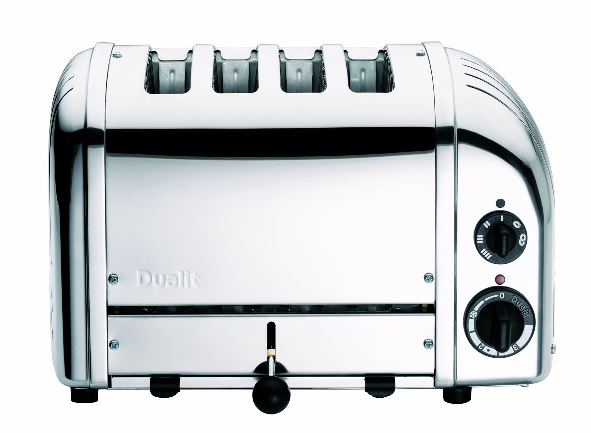 Dualit Classic 4-Slice NewGen Toaster - Stainless Steel, Handcrafted in UK - Replaceable ProHeat Elements - Defrost & Reheat Function - Mechanical Timer - Perfect for Breakfast, Brunch & Entertaining