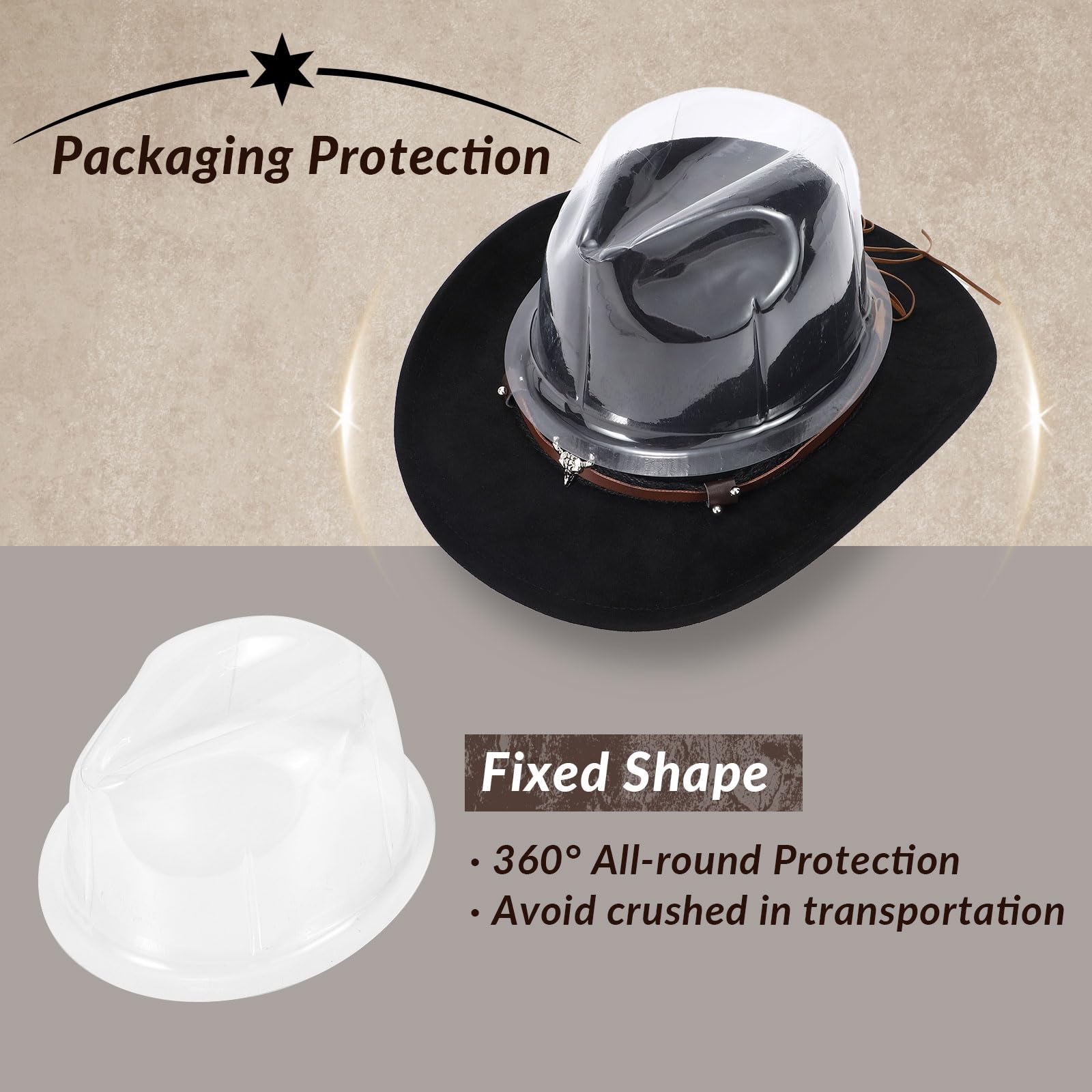 Stylish SANSTHS Cowboy Hats for Men & Women - Western Wide Brim Felt Cowgirl Hat with Leather Accents - Perfect for Rodeo, Country Music Festivals & Outdoor Adventures