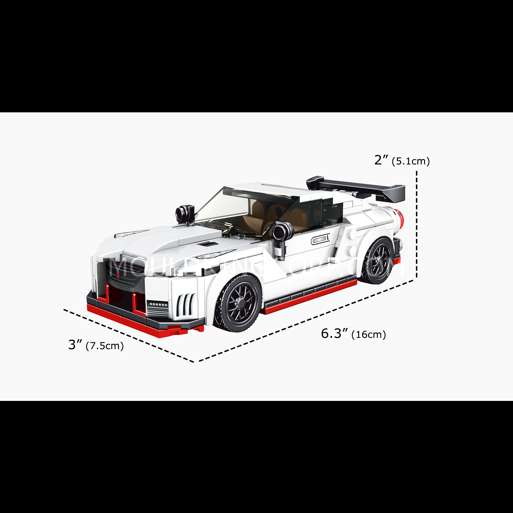 Mould King 27031S GTR Sports Car Building Blocks Set - 384 PCS DIY Model Kit for Adults & Teens - Perfect for Car Enthusiasts, Home Decoration, and Gift Giving