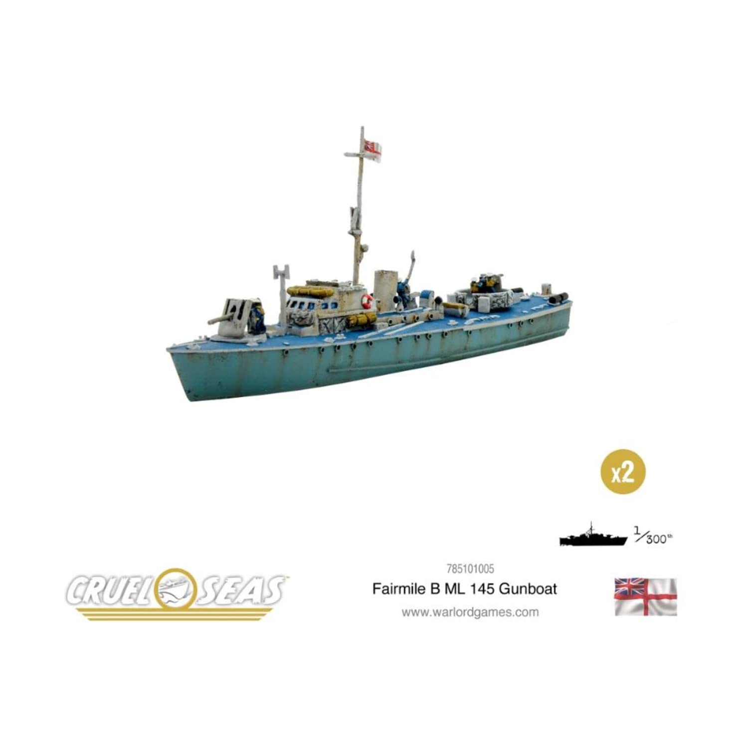 Warlord Games Cruel Seas Fairmile B ML 145 Gunboat - WWII Naval Warfare Model Kit for Tabletop Gaming and Historical Collectors | Perfect for Wargaming, Diorama Building, and Military History Enthusiasts
