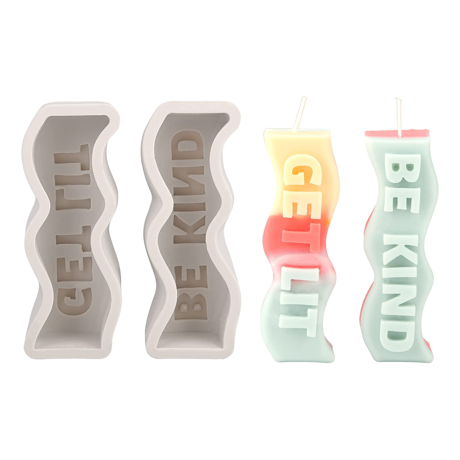SUPERFINDINGS 2-in-1 Silicone Candle Molds - Kind Wave Pillar & White Smoke Resin Casting Molds for DIY Aromatherapy Candles, Soap Making & Home Decor | Perfect for Candle Crafting, Gift Making & Relaxation Therapy