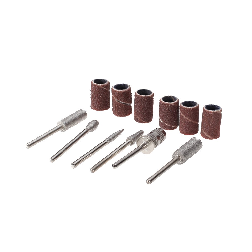 Professional Diamond Nail Grinding Bits Set for Manicure & Pedicure - Electric Nail File Drill Bits with Sanding Bands (Silver & Pale) - Perfect for Salon, Home Nail Care & DIY Beauty Treatments